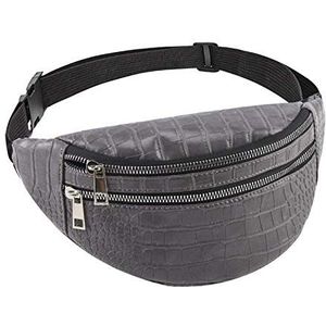 Borstzak taille packs voor lederen fanny packs vrouwen riem borstzakken (Color : Gray)