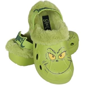 sarcia.eu Grinch geïsoleerde groene flip-flops, kerstklompen met bont voor volwassenen, warm voor de winter, Grinch, 36 EU