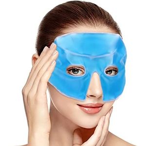 ICEHOF Oogmasker, verkoelend, aangenaam bovenmateriaal, met opbergzak, koelbril met hoogwaardige gel, effectief voorhoofd tot wang, migraine oogkoelmasker, migrainebril