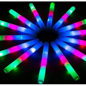 JIAHUA 10/15 stuks led-glowsticks van schuim, 48 cm, led-schuimrubber, lichtstaaf, led-partystick, 3 functies, neon glowsticks, partyverpakking voor bruiloften, feesten, verjaardagen, carnavalsdecoratie