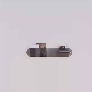 Wandplanken, Zwevende wandplank van acryl, wandgemonteerde boekenplank badkamer opbergrek display opbergdoos met afgeronde hoeken (Color : Black, Size : 90cm/35.4in)
