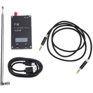 NONDK FM-Zender Met Stereo-Ingang 500 MW, Type C-Poort, Geschikt Voor Parkeerplaats, Zwart