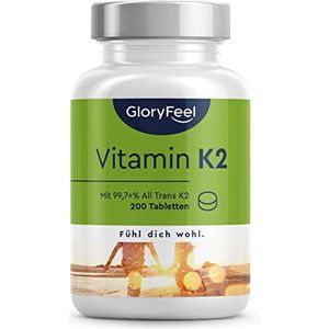 Vitamine K2 MK7-200 tabletten - 200 mcg - Premium Menachinon 99,7+% All Trans MK7 (K2VITAL® by Kappa) - Gewrichts- & Kraakbeensupplement - Geproduceerd in Duitsland