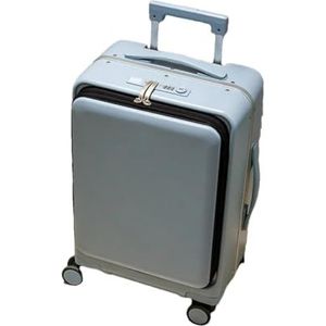 Reiskoffer Op Wielen Rolling Bagage Case Multifunctionele Trolley Bagage Tas Wachtwoord Lichtgewicht Bagage, Blauw, 20 inches