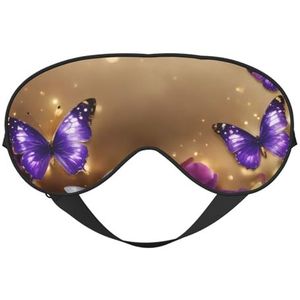 Paarse Vlinderprint Stijlvol Oogmasker Lichtgewicht Reizen Yoga Nap Meditatie Camping Werk Ontspanning