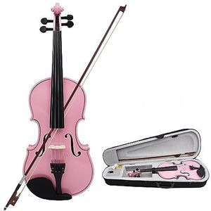 Roze Viool 4/4 Esdoorn Paneel Voor Beginners Viool Geschikt Muziek Cursus Studie Ornament Met Praktische Onderdelen (Color : Pink Violin)
