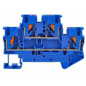 10 Stuks PTTB-2.5 Din Rail Terminal Blok 4 Kleuren Elektrische Connector Dubbellaags Veerdraad Aansluitdraad Ladder PTTB2.5 (Kleur: Blauw)