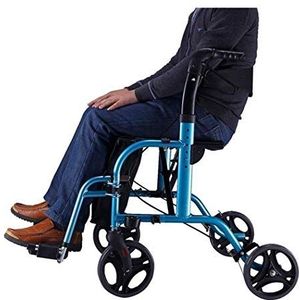 Rollator voor volwassenen Opvouwbare lichtgewicht compacte loopwagen met wiel en zitje Draagtas Afsluitbare remmen Decoration
