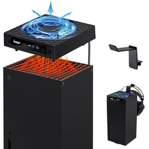 Mcbazel X box Series X Cooling Fan, 3-Speed Level PWM RGB Cooling Fan with Headset Hanger Mount for X box Series X - Black