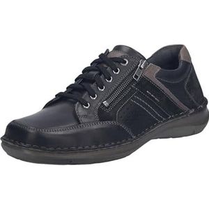 Josef Seibel Heren zakelijke schoenen New.Anvers.87, breedte K (extra breed), uitneembaar voetbed, zwart, combi, 39 EU Weit