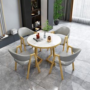 LXURY Conferentietafel met stoelen, ronde vergadertafel, kantoorreceptie, clubtafel en stoel, geschikt voor thuis en op kantoor