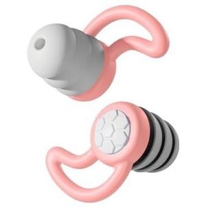 3-laags siliconen oordopjes herbruikbare ruisonderdrukking zachte oordopjes, slaap, zwemmen, werk oordopjes gehoorbescherming (roze)