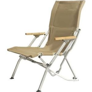 Opvouwbare ligstoel, vrijetijdsstoel for buitenterrastuinkamperen, draagbare zonnestoel (Color : L-Khaki Silver)