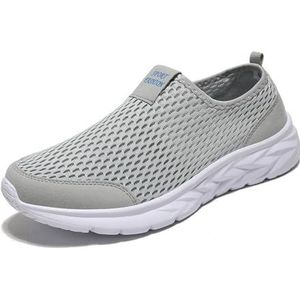 kumosaga Instapschoenen for heren, casual sneakers van ademend mesh, ultralichte antislip-sneakers for hardlopen, werken, reizen, rijden (Color : Gris, Size : EU43)