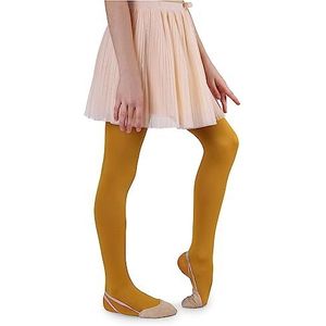 NOQ Microvezelpanty voor kinderen, meisjes, 60 denier, zacht, warm, comfortabel, ondoorzichtig, voor peuters, panty, vrije tijd, feesten, ballet, school, een paar Mary, mosterd, 152/158 cm