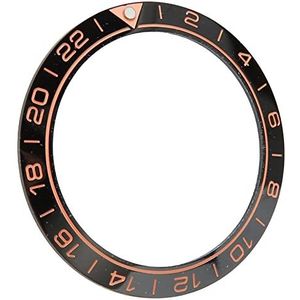 LJCM Bezel Insert, Krasbestendige 41.5mm Clock Bezel Ring Stijlvol voor Thuis, Zwarte basis oranje cijfer
