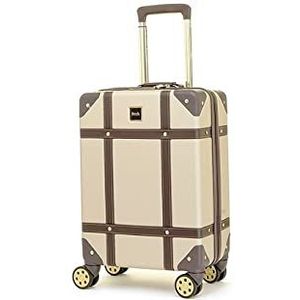 Rock Vintage koffer retro 8 wiel spinner bagage, Goud, S