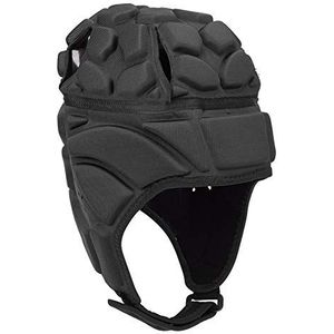 Cocoarm Sporthelm, keepershoed, hoofdbeschermer met verstelbare elastische gesp, ponsgaten voor geluidsgeleiding en warmteafvoer, duurzaam nylon + polyurethaan materiaal (zwart L)