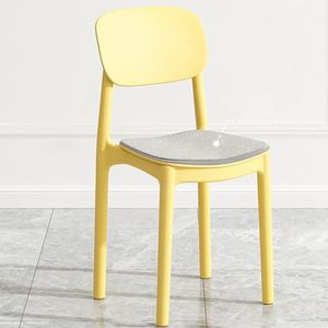 WEIDPHL Kunststof Kruk, Lichtgewicht Eetkamerstoelen, Stapelbare Koffiestoel Voor Vrije Tijd, Stoel Zonder Armleuningen En Brede Rugleuning Voor Keuken, Restaurant, Woonkamer,Yellow b