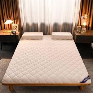 Dikke futon vloermatras, Japanse opvouwbare oprolbare matras slaapkussen, camping draagbare matras, slaapbank matras, dubbele pluche enkele dubbele matras (kleur: wit, maat: 120 x 200 cm)