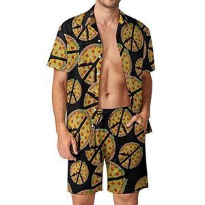 Peazza Hawaiiaanse sets voor heren, button-down, korte mouwen, trainingspak, strandoutfits, XL