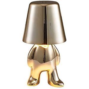 TASUN Nachtkastje Touch Console Licht, Gouden Decoratieve Denker Standbeeld Led Bureaulamp, Oplaadbare Creatieve Decor Nachtlampje voor Thuiskantoor