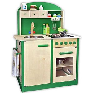 Kinderkeuken, Sun, speelkeuken van hout, groen.