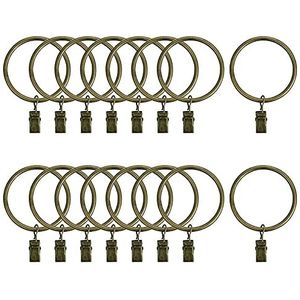 INCREWAY 16 Pack ringen gordijn Clips, Sterke metalen decoratieve Drapery ringen met sterke Clips, 2 Inch interieur Dia Brons