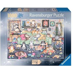 Ravensburger Crazy Cats Vintage No.16 Christmas Crackers 1000 Stuk legpuzzels voor volwassenen en kinderen vanaf 12 jaar
