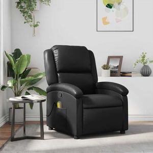 KTHLBRH Massagestoel, kantelbaar, kunstleer, zwart, elektrisch, met automatische functie en comfortabele bekleding