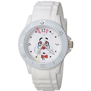 Disney Vrouwen Analoge Quartz Horloge Met Plastic Band WDS000363, Wit, riem