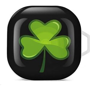 St Patricks Day Shamrock Earbuds Case Compatibel met Samsung Hard Shell Beschermhoes Wit-Stijl