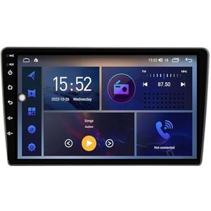 Dubbele DIN Android 14 autoradio voor Nissan Tiida 2005-2010 9 Duim QLED Touch screen-met Draadloze Carplay Android Auto GPS navigatie 4G WiFi Stuurwielbediening achteruitrijcamera(P4 4G+WIFI 8Core 2G