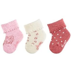 Sterntaler meisjes baby sokken 3 paar schaap, poederroze melange, 16 EU