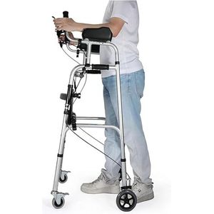 Looprekken - Rechtopstaande Rollator - Compact Opvouwbaar Mobiliteitshulpmiddel - Met Zitje - In Hoogte Verstelbaar