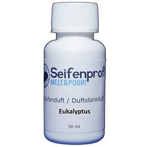 Seifenprofis 50 ml zeepgeur (eucalyptus), geurolie voor het maken van zeep, 100% veganistisch, biologische badbommen, kaarsgeur, kamergeur, zeepgieten