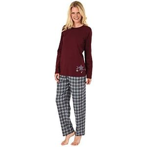 NORMANN -Wasserefabrik Flanellen Pyjama Mix & Match - Top met sterrenmotief - ook in grote maten, 281 201 90 994, rood, 40/42