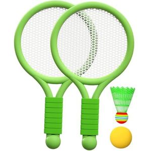 Oshhni Kinderen Badminton Tennis Set Badminton Racket Draagbare Gift met Bal en Shuttle Tennisrackets Tennisracket voor Yard, Groente