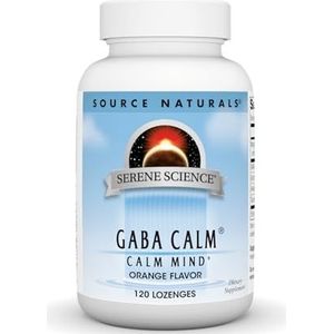 Source Naturals Serene wetenschap, GABA Calm - Ondersteunt een kalmerende stemming, snel oplossende sinaasappelsmaak* - 120 zuigtabletten