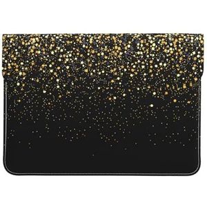 Goud Glitter Zwart Cool Modern, Lederen Laptop Sleeve, Notebook Tas Laptop Case Sleeve Tablet Aktetas