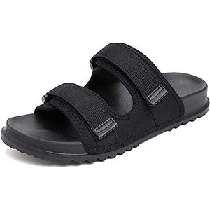 Diabetische schoen voor heren, verstelbaar comfort diabetische orthopedische pantoffels, extra brede wandel-traagschuim pantoffels gezwollen voeten oedeem extra brede comfortabele sandaal-zwart||41 EU