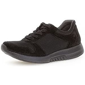 Gabor Lage sneakers voor dames, lage schoenen, uitneembaar voetbed, zwart, 42.5 EU