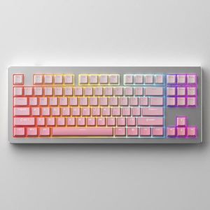 QPSJXN Pakkingmontage TKL Mechanisch Toetsenbord Multi-mode Hot-swap Zuid-gerichte RGB Backlit Aluminium CNC Ontwerp (Zilver)