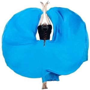 Flamencorok for vrouwen, 720 graden, volle cirkelvormige swingrok, Spaans danskostuum, volwassen, vloeiende, geplooide gelaagde rok for optredens, Halloweenfeest, rode krijtthema-outfit(Sky blue_XS)