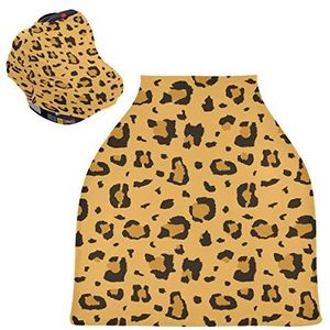 Afrikaanse cheetah luipaardprint stretchy babyautostoelhoes, luifel, verpleeghoezen, zacht, ademend, winddicht sjaal, wisselkussen voor de winter baby borstvoeding jongens