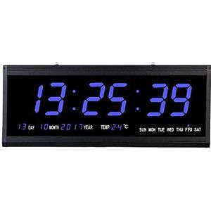 LED digitale tafelklok wekker wekker projectiewekker wandklok met datum temperatuur digitale klok kantoor blauw