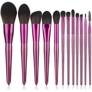 MQPALZKD 12 paarse make-upborstels, volledige set poederoogschaduwborstels