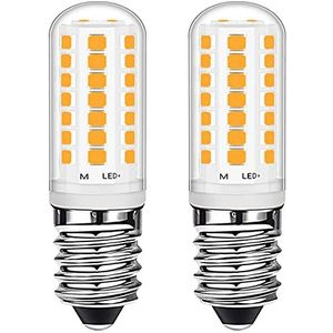 Euxper E14 led-gloeilamp 3 W, 2700 K, warmwit, komt overeen met een halogeenlamp van 28 W, E14 ledlamp 360 lumen, voor vrieskast, afzuigkap, naaimachine, flikkert niet, RA>85, AC 220-240 V, verpakking