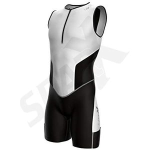 Sparx X Triatlonpak Heren Racing Tri Fietsen Skin Suit Bike Swim Run, White_Elite, XX-Large