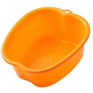 Voetbad groot plastic draagbaar voetbad SPA-bekken voor teennagels en enkels, oranje, 37,3 x 33 x 15 cm